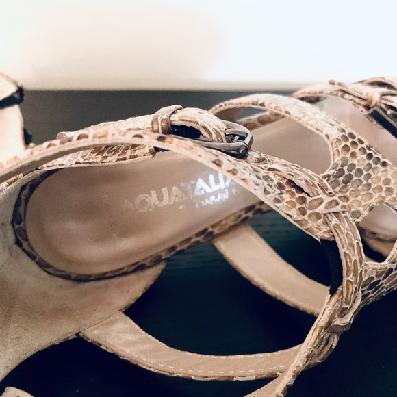 New Aquatalia Platform Cage Heel Sandals Snakeskin - Picture 6 of 8